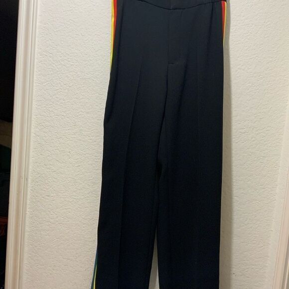 NWOT Zara Women’s Flowing Rainbow Rib Striped Elastic Waist Trousers Pride XS - Picture 8 of 11